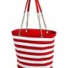 Budget 🎁 Picnic At Ascot Insulated Stripe Cooler Tote With Chain Handle Home Outdoor Decor & Accessories 🥰