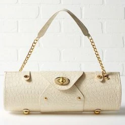 Flash Sale ⌛ Picnic At Ascot White Crocodile Wine Carrier & Purse Home Decorative Items & Frames ✨