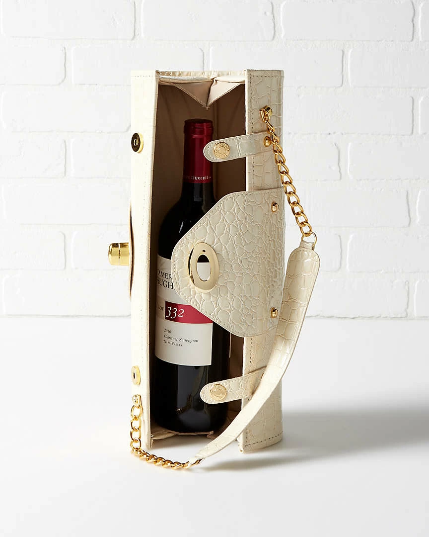 Flash Sale ⌛ Picnic At Ascot White Crocodile Wine Carrier & Purse Home Decorative Items & Frames ✨ 2 Flash Sale ⌛ Picnic At Ascot White Crocodile Wine Carrier & Purse Home Decorative Items & Frames ✨ - Image 2