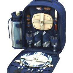 Brand new ❤️ Picnic At Ascot Picnic 🎒 Backpack Cooler Set For 2 Home Outdoor Decor & Accessories Navy ⭐ -Picnic at Ascot shop 3010068506 RLLZ denim 1