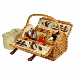 Hot Sale 🧨 Picnic At Ascot Sussex Picnic Basket For 4 Home Outdoor Decor & Accessories 😉