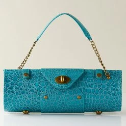 Coupon ✔️ Picnic At Ascot Turquoise Croc Wine Carrier & Purse Home Decorative Items & Frames 🎁