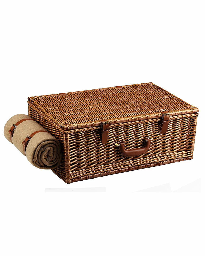 New ✔️ Picnic At Ascot Deluxe Dorset Picnic Basket For 4 With Coffee & Blanket Set Home Outdoor Decor & Accessories Santa Cruz ⭐ 2 New ✔️ Picnic At Ascot Deluxe Dorset Picnic Basket For 4 With Coffee & Blanket Set Home Outdoor Decor & Accessories Santa Cruz ⭐ - Image 2