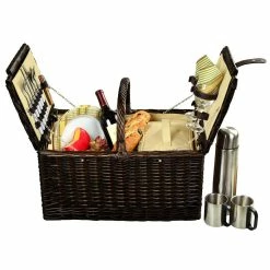 Hot Sale 🥰 Picnic At Ascot "Surrey" Picnic Basket For 2 With Coffee Set Home Outdoor Decor & Accessories 🔔