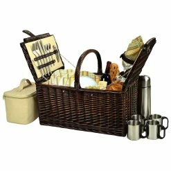 Deals 👍 Picnic At Ascot Buckingham Picnic Basket For 4 With Coffee Set Home Outdoor Decor & Accessories Hamptons 🎉