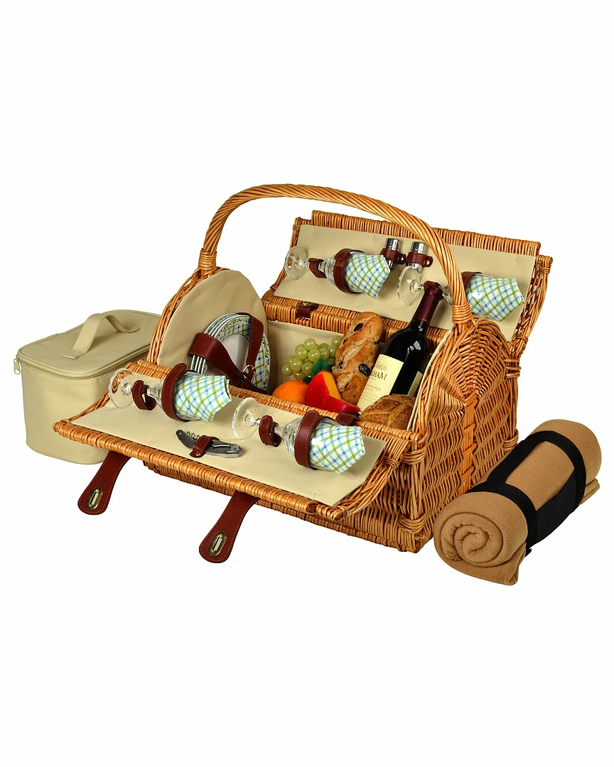 Deals π Picnic At Ascot "Yorkshire" Picnic Basket For 4 With Blanket Home Outdoor Decor & Accessories Gazebo π 7 Deals π Picnic At Ascot "Yorkshire" Picnic Basket For 4 With Blanket Home Outdoor Decor & Accessories Gazebo π - Image 7