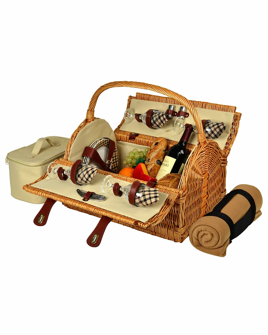 Deals π Picnic At Ascot "Yorkshire" Picnic Basket For 4 With Blanket Home Outdoor Decor & Accessories Gazebo π 8 Deals π Picnic At Ascot "Yorkshire" Picnic Basket For 4 With Blanket Home Outdoor Decor & Accessories Gazebo π - Image 8