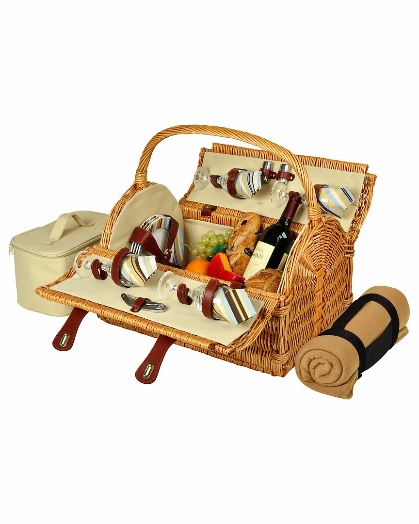 Deals π Picnic At Ascot "Yorkshire" Picnic Basket For 4 With Blanket Home Outdoor Decor & Accessories Gazebo π 9 Deals π Picnic At Ascot "Yorkshire" Picnic Basket For 4 With Blanket Home Outdoor Decor & Accessories Gazebo π - Image 9