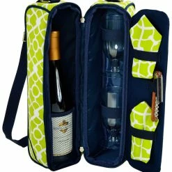 Deals ✨ Picnic At Ascot Trellis Green Sunset Wine Carrier For 2 Home Outdoor Decor & Accessories 🎁