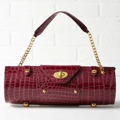 Deals ⭐ Picnic At Ascot Burgundy Wine Carrier & Purse Home Decorative Items & Frames ❤️