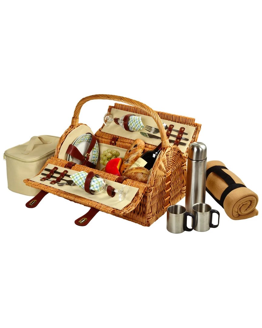 Promo π Picnic At Ascot Deluxe "Sussex" Basket For 2 With Blanket & Coffee Set Home Outdoor Decor & Accessories β 1 Promo π Picnic At Ascot Deluxe "Sussex" Basket For 2 With Blanket & Coffee Set Home Outdoor Decor & Accessories β
