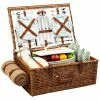 Budget 😀 Picnic At Ascot Dorset Basket For 4 With Blanket Home Outdoor Decor & Accessories 🥰