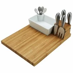 Cheapest ⭐ Picnic At Ascot Buxton Bamboo Cheese Board Set Home Outdoor Decor & Accessories 💯