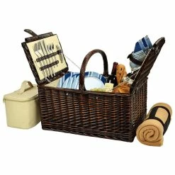 Best Sale 🎁 Picnic At Ascot Buckingham Basket For 4 Home Outdoor Decor & Accessories ✨