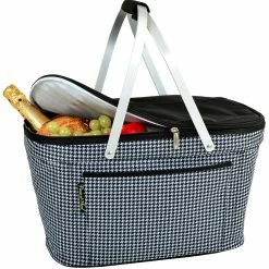 Cheap 💯 Picnic At Ascot Collapsible Basket Cooler Home Outdoor Decor & Accessories Houndstooth 🛒