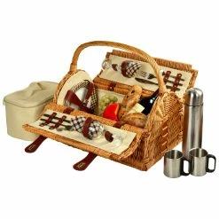 New ✨ Picnic At Ascot Sussex Picnic Basket & Coffee Set For 2 Home Outdoor Decor & Accessories 🧨