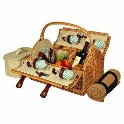 Outlet 👍 Picnic At Ascot Gazebo Yorkshire Picnic Basket For 4 With Blanket Home Outdoor Decor & Accessories 👍
