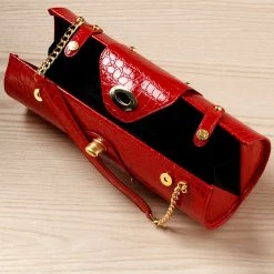 Cheapest 💯 Picnic At Ascot Red Crocodile-Embossed Wine Carrier & Purse Home Outdoor Decor & Accessories ✔️ -Picnic at Ascot shop 3010886644 RLLZ 3