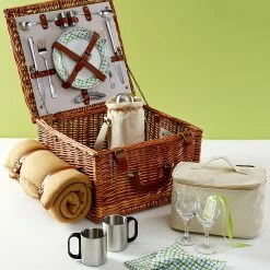 Best deal 👏 Picnic At Ascot Cheshire Basket, Blanket & Coffee Set For 2 Home Outdoor Decor & Accessories ⭐