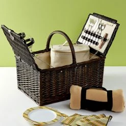 Cheap 🔔 Picnic At Ascot Surrey Basket For 2 & Blanket Home Outdoor Decor & Accessories ✨