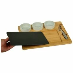 Wholesale ❤️ Picnic At Ascot Entertainer Deluxe Bamboo & Slate Home Kitchen Appliances 😀 -Picnic at Ascot shop 3050063058 RLLZ 4