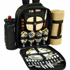 Cheap 😉 Picnic At Ascot Paris Collection Black Picnic 🎒 Backpack For Four Home Outdoor Decor & Accessories 💯