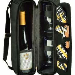 Deals 🔥 Picnic At Ascot Paris Collection Deluxe Black Wine Holder & Glasses Home Outdoor Decor & Accessories 🌟