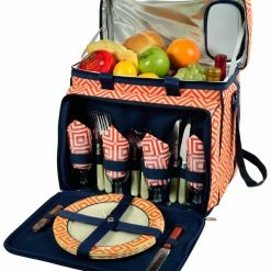 Best Pirce ❤️ Picnic At Ascot Diamond Collection Picnic Cooler For Four Home Outdoor Decor & Accessories 🔥
