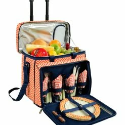 Best deal 👍 Picnic At Ascot Diamond Collection Wheeled Picnic Cooler For Four Home Outdoor Decor & Accessories ❤️