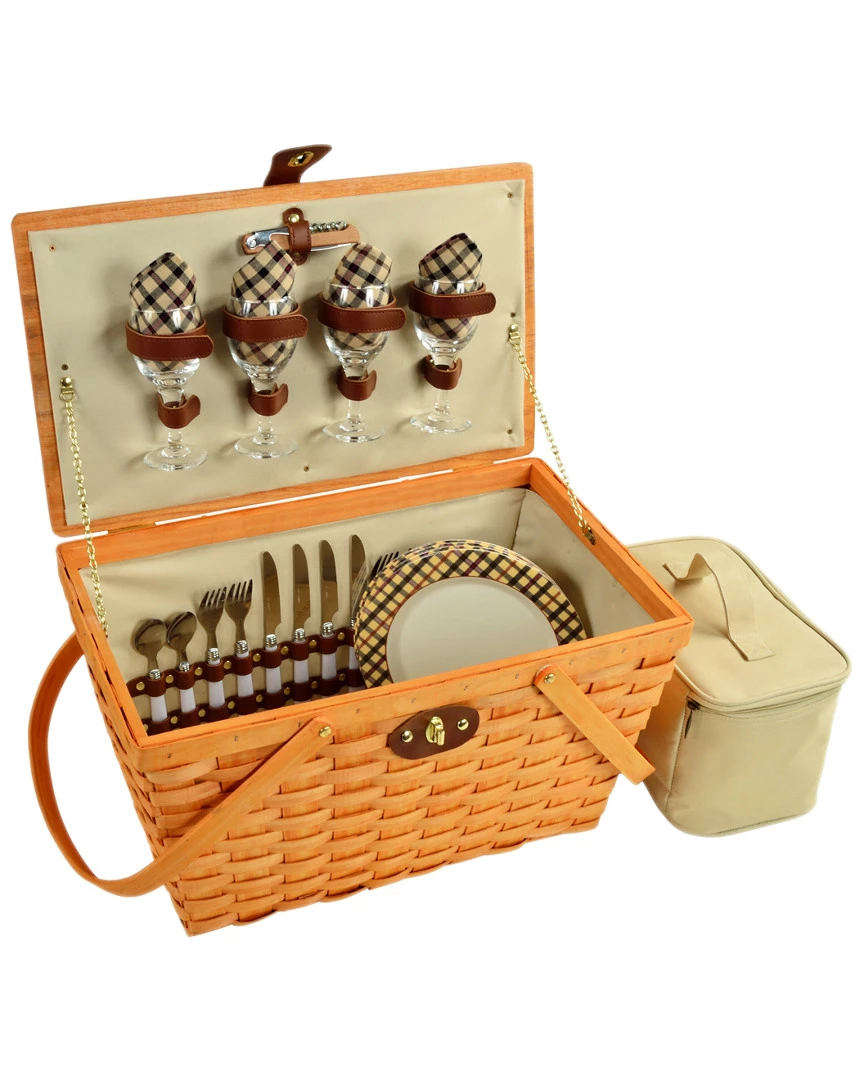 Best Sale β¨ Picnic At Ascot Settler London Print Settler Picnic Basket For Four Home Outdoor Decor & Accessories π 3 Best Sale β¨ Picnic At Ascot Settler London Print Settler Picnic Basket For Four Home Outdoor Decor & Accessories π - Image 3