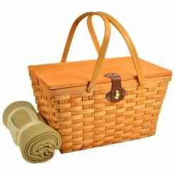 Best Sale ⌛ Picnic At Ascot Settler Picnic Basket For Four With Blanket Home Outdoor Decor & Accessories 🌟