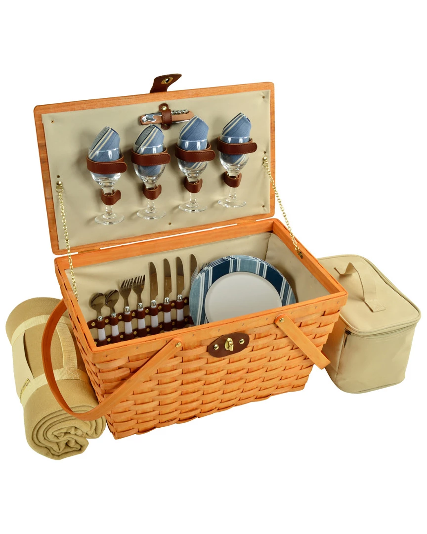 Budget π Picnic At Ascot Settler Picnic Basket For 4 With Blanket Home Outdoor Decor & Accessories π 2 Budget π Picnic At Ascot Settler Picnic Basket For 4 With Blanket Home Outdoor Decor & Accessories π - Image 2